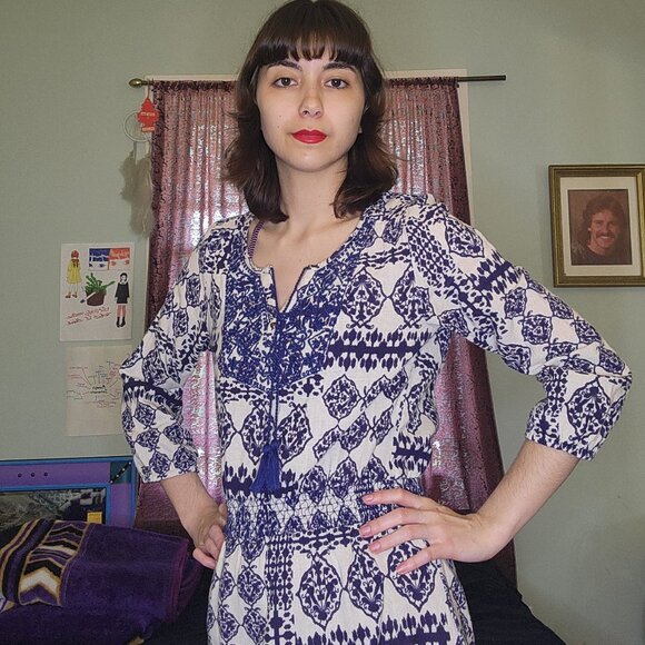 Blue and white lucky brand dress - Picture 1 of 5